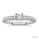 1/4 Ctw Round Cut Diamond Semi-Mount Engagement Ring in 14K White Gold