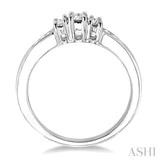 1/4 Ctw Nine Stone Round Cut Diamond Engagement Ring in 10K White Gold