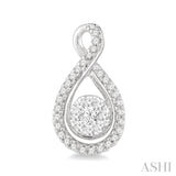 1/2 Ctw Lovebright Round Cut Diamond Earrings in 14K White Gold