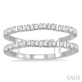 5/8 Ctw Round Cut Diamond Insert Ring in 14K White Gold