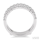 5/8 Ctw Round Cut Diamond Insert Ring in 14K White Gold