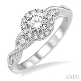 1/4 Ctw Diamond Semi-mount Engagement Ring in 14K White Gold