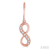 1/6 Ctw Round Cut Diamond Infinity Earrings in 14K Rose Gold