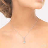 7x7 MM Round Cut Cultured Pearl and 1/20 Ctw Round Cut Diamond Pendant in 10K White Gold with Chain