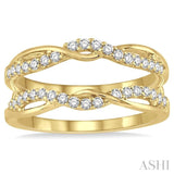 3/8 Ctw Round Diamond Insert Ring in 14K Yellow Gold