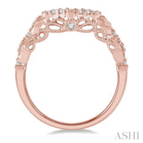 1/5 Ctw Round Cut Diamond Wedding Band in 14K Rose Gold