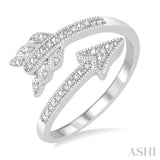 1/20 ctw Round Cut Diamond Arrow Ring in Sterling Silver