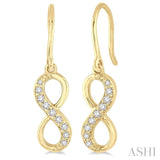 1/6 Ctw Round Cut Diamond Infinity Earrings in 14K Yellow Gold