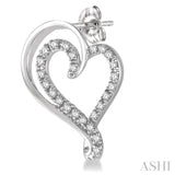 1/6 Ctw Split Side Double Heart Round Cut Diamond Earrings in 10K White Gold