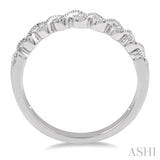 1/10 Ctw Oval Lattice Round Cut Diamond Ladies Ring in 14K White Gold