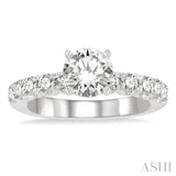 3/4 Ctw Round Cut Diamond Semi-Mount Engagement Ring in 14K White Gold