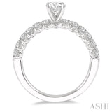 1/2 Ctw Round Cut Diamond Semi-Mount Engagement Ring in 14K White Gold