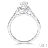 1/4 Ctw Pear Shape Semi-Mount Diamond Engagement Ring in 14K White Gold