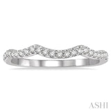 1/5 ctw Wave Lattice Round Cut Diamond Wedding Band in 14K White Gold