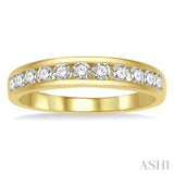 1/2 ctw Channel Set 11 Stone Round Cut Diamond Wedding Band in 14K Yellow Gold