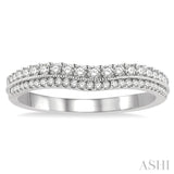 1/3 ctw Twin Row Round Cut Diamond Wedding Band in 14K White Gold