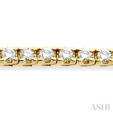 3 Ctw Square Shape Round Cut Diamond Tennis Bracelet in 14K Yellow Gold