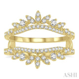 1/2 ctw Pod Accent Crown Round Cut Diamond Insert Ring in 14K Yellow Gold