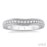 1/5 Ctw Round Cut Diamond Wedding Band in 14K White Gold