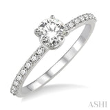 1/5 Ctw Diamond Semi-Mount Engagement Ring in 14K White Gold