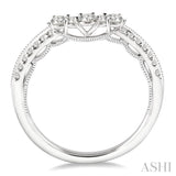 1/3 Ctw Round Cut Diamond Wedding Band in 14K White Gold