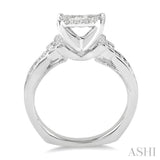 5/8 Ctw Diamond Lovebright Engagement Ring in 14K White Gold