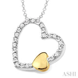 1/20 Ctw Heart Shape Single Cut Diamond Pendant in Sterling Silver with Chain