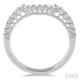 3/8 Ctw Arch Shape Round Cut Diamond Wedding Band in 14K White Gold