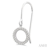 1/6 Ctw Hollow Cut Disc Round Cut Diamond Earrings in 10K White Gold