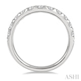 3/4 Ctw Arched Center Round Cut Diamond Wedding Band in 14K White Gold