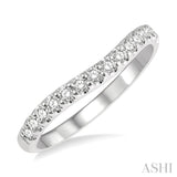 1/3 Ctw Arched Center Round Cut Diamond Wedding Band in 14K White Gold