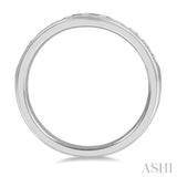 1/2 Ctw Round Cut Diamond Inlay Wedding Band in 14K White Gold