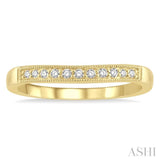 1/10 ctw Arched Round Cut Diamond Wedding Band in 14K Yellow Gold