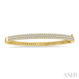 2 Ctw Round Cut Diamond Fashion Bangle in 14K Yellow Gold