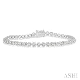 2 Ctw Round Cut Diamond Illusion Tennis Bracelet in 14K White Gold