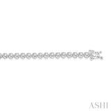 2 Ctw Round Cut Diamond Illusion Tennis Bracelet in 14K White Gold