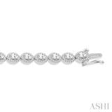 5 Ctw Oval & Round Cut Diamond Halo Tennis Bracelet in 14K White Gold