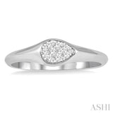 1/10 ctw Pear Shape Lovebright Diamond Ring in 14K White Gold