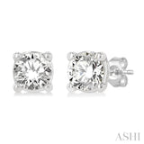 1/3 Ctw Round Cut Diamond Stud Earring in 14K White Gold