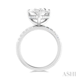 1/3 Ctw Pear Shape Round Cut Diamond Semi Mount Engagement Ring in 14K White Gold