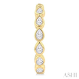 1 Ctw Bezel Set Pear Cut Diamond Fashion Hoop Earring in 14K Yellow Gold