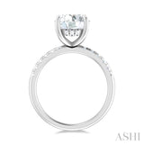 1/3 Ctw Circular Shape Round Cut Diamond Semi Mount Engagement Ring in 14K White Gold