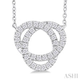 1/4 Ctw Trinity Round Cut Diamond Fashion Pendant With Chain in 10K White Gold