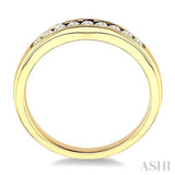 1/4 Ctw V Shape Round Cut Diamond Matching Wedding Band in 14K Yellow Gold