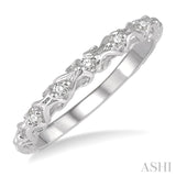 1/20 Ctw Round Cut Diamond Wedding Band in 14K White Gold