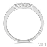 1/5 ctw Straight Row Round Cut Diamond Wedding Band in 14K White Gold