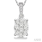 Oval Shape Lovebright Essential Diamond Pendant